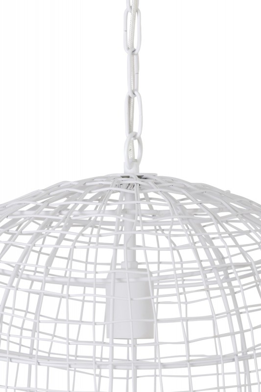 HANING LAMP BALL WOVEN WIRE WHITE - HANGING LAMPS